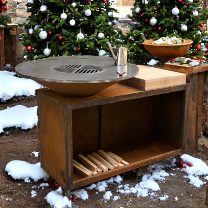 Corten Steel Charcoal BBQ Grill