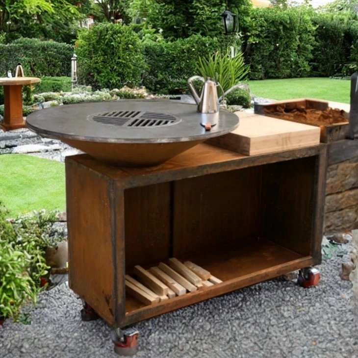 Corten Steel Charcoal BBQ Grill