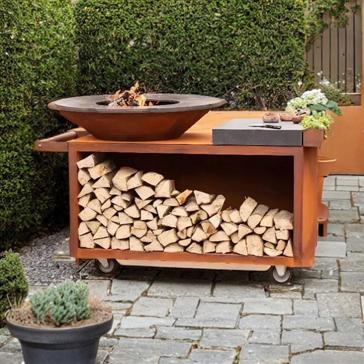 Corten Steel Charcoal BBQ Grill