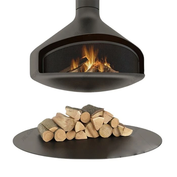 Chimenea de madera colgante