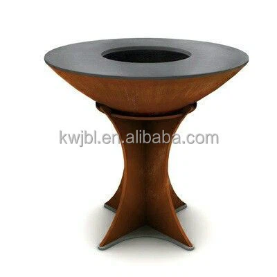 Rusty Color Corten Steel Outdoor BBQ Grill