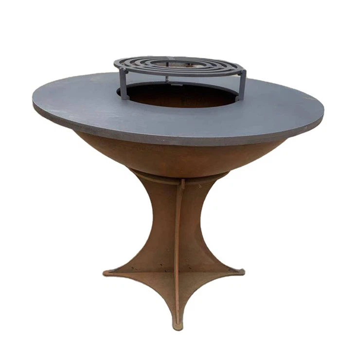 Rusty Color Corten Steel Outdoor BBQ Grill