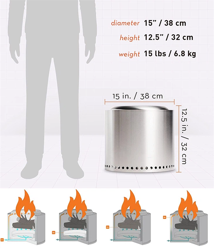 Stainless Steel Round Solo Stove